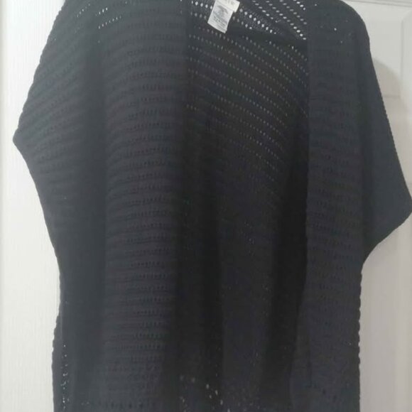 J. Crew Pointelle Open Face Short Sleeve Wrap / Cardigan, One Size - Picture 2 of 5